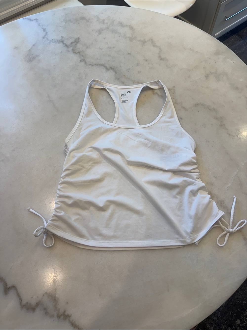 GAP White Racerback side Drawstring ruched Tank - Picture 2 of 5